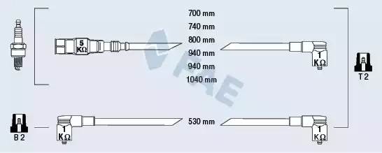 Ккомплект проводов зажигания 85070 FAE