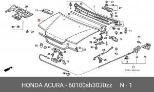 Капот двигателя 60100SH3030ZZ HONDA