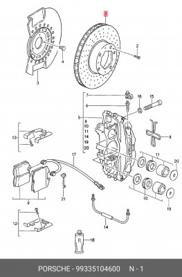 Тормозной диск 993 351 046 00 PORSCHE