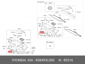 Клипса крепежная 858493L000 HYUNDAI KIA