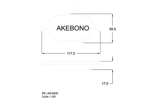 Колодки тормозные дисковые AN603K AKEBONO