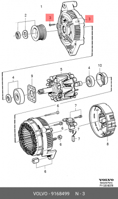 Ремкомплект, генератор 9168499 VOLVO