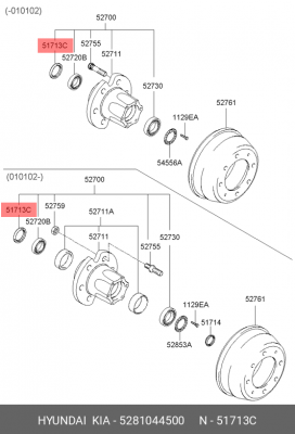 Сальник ступицы колеса 5281044500 HYUNDAI KIA