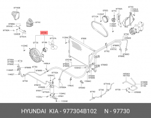 Электромотор радиатора кондиционера 977304B102 HYUNDAI KIA
