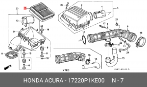 Воздушный фильтр 17220P1KE00 HONDA