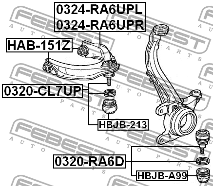 Рычаг подвески 0324-RA6UPR FEBEST