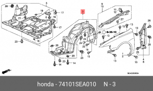 Подкрылок 74101SEA010 HONDA