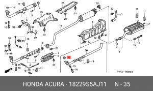 Уплотнительное кольцо, выпускной тр 18229S5AJ11 HONDA