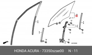 Стекло двери 73350SZAE00 HONDA