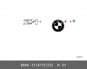 Эмблема 51 14 7 721 222 BMW