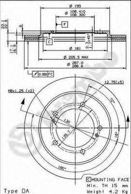 Тормозной диск 09.9142.10 BREMBO
