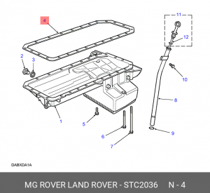 Прокладка, маслянный поддон STC2036 LAND ROVER