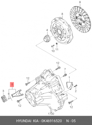 Вилка включения сцепления 0K46916520 HYUNDAI KIA
