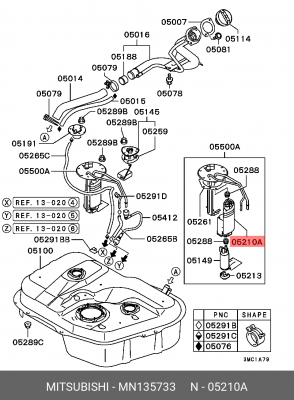 Крепление топливного бака MN135733 MITSUBISHI