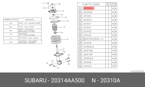 Амортизатор 20314AA500 SUBARU
