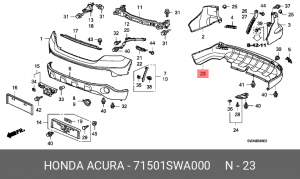 Бампер задний 71501SWA000 HONDA