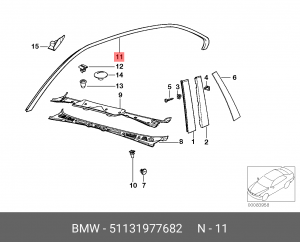 Молдинг крыши 51 13 1 977 682 BMW