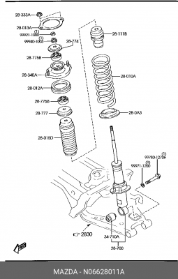 Пружина ходовой части N06628011A MAZDA