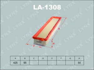 Фильтр воздушный LA-1308 LYNXAUTO