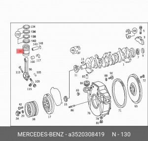 Поршень ДВС A3520308419 MERCEDES BENZ