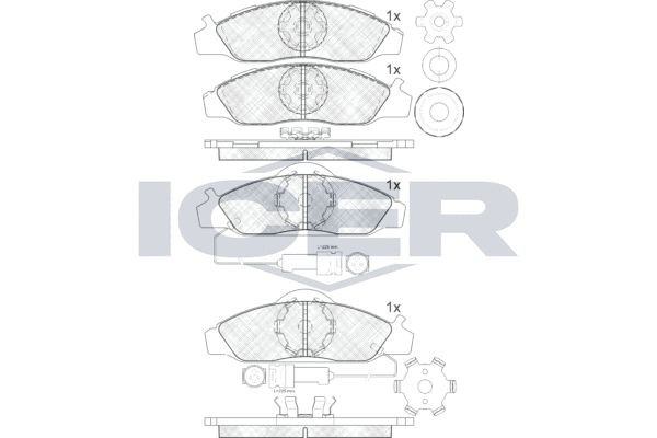 Комплект тормозных колодок, диско 141237 ICER