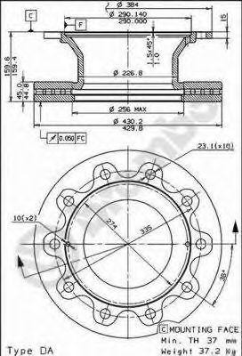 Тормозной диск 09847210 BREMBO