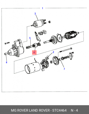 Привод с механизмом свободного хода, стартер STC4464 MG ROVER LAND ROVER