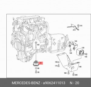 Подушка двигателя A9062411013 MERCEDES BENZ