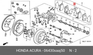 Комплект тормозных колодок, диско 06430SAAJ50 HONDA