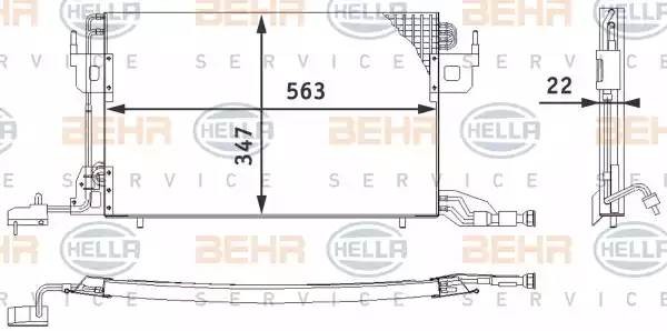 Конденсатор, кондиционер 8FC351317011 HELLA
