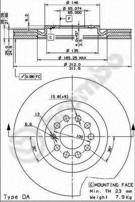 Тормозной диск 09.7880.11 BREMBO