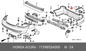 Кронштейн крепления бампера 71598S5A000 HONDA