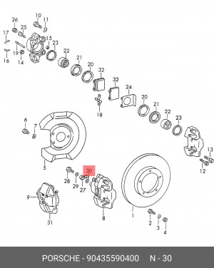 Уплотняющее кольцо 90435590400 PORSCHE