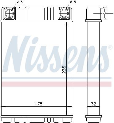 Теплообменник, отопление салона 72028 NISSENS