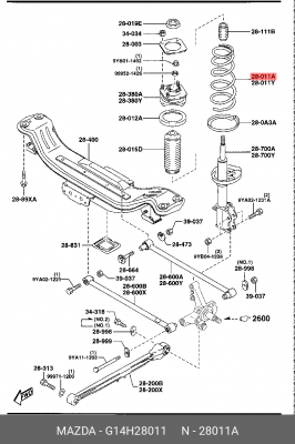 Пружина подвески G14H28011 MAZDA