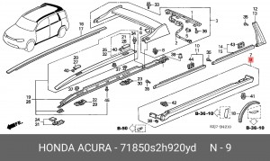 Накладка порога 71850S2H920YD HONDA