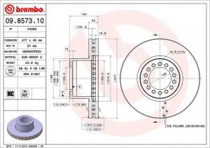 Тормозной диск 09.8573.10 BREMBO