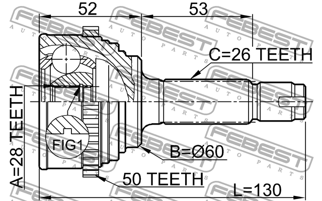 ШРУС 0310-054A50 FEBEST