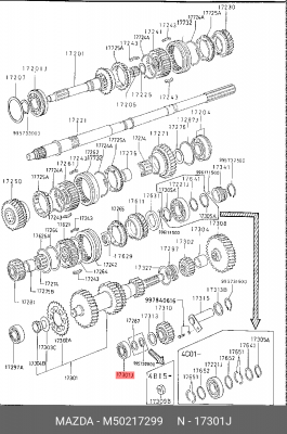 Подшипник КПП M50217299 MAZDA