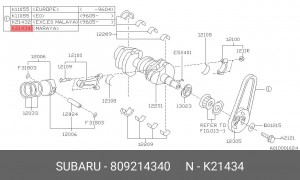 Ремень приводной 809214340 SUBARU