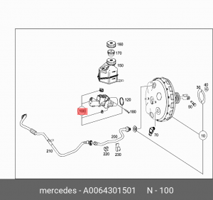 Цилиндр тормозной главный A 006 430 15 01 MERCEDES BENZ