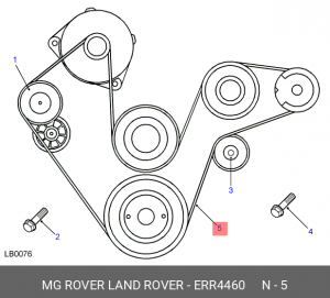 Поликлиновой ремень ERR4460 MG ROVER LAND ROVER