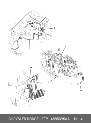 Комплект уплотнительных колец 4885 095AA CHRYSLER