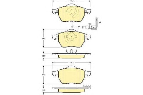 Комплект тормозных колодок, диско 6114032 GIRLING