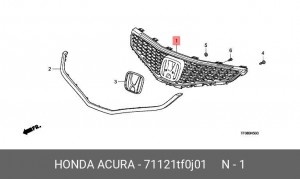 Решетка радиатора 71121TF0J01 HONDA