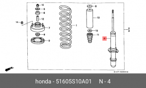 Амортизатор 51605-S10-A01 HONDA