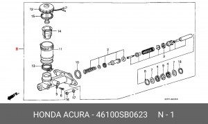 Главный тормозной цилиндр 46100SB0623 HONDA