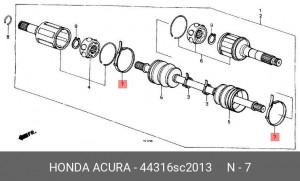 Хомут пыльника ШРУСа 44316SC2013 HONDA