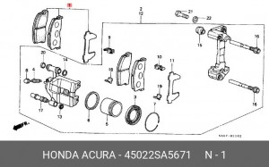 Комплект тормозных колодок, диско 45022SA5671 HONDA