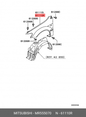 Накладка крыла MR555070 MITSUBISHI